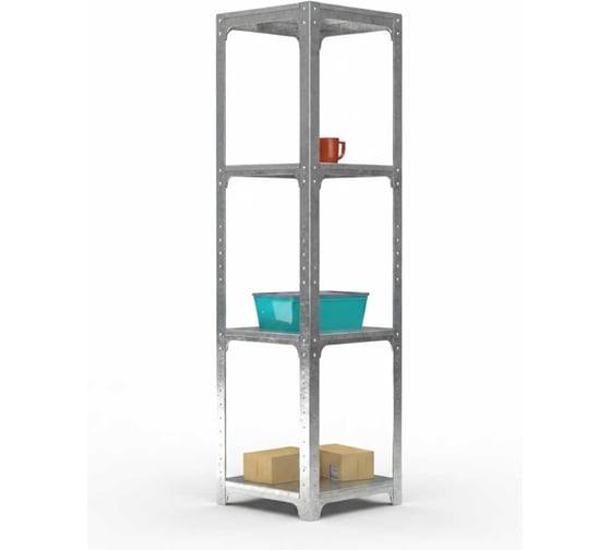 Стеллаж ООО Металекс Metalex Kit Comfort 1800х600х600, 4-е полки, оцинкованный 401363