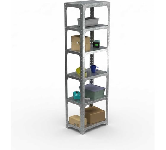 Стеллаж ООО Металекс Metalex Kit Comfort 2200х400х500 6-ть полок (Оцинкованный) / 401400