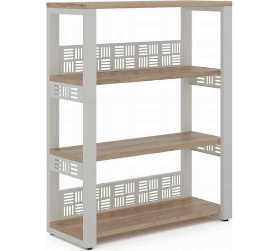 Стеллаж открытый Kobor ST3-120/36 white/natural 220233