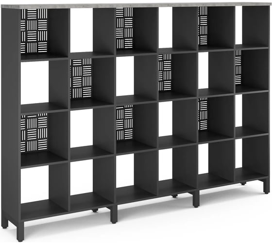 Стеллажная система Kobor SQ-4X6 black/chicago 221539