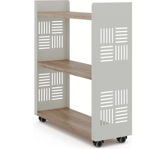 Стеллаж мобильный Kobor SM3-90/30 white/natural 220382