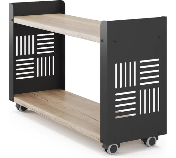 Стеллаж мобильный Kobor SМ2-90/30 black/natural 220361