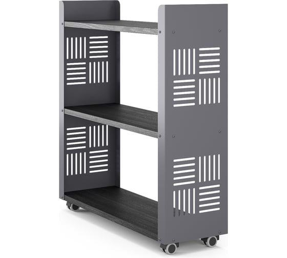 Стеллаж мобильный Kobor SM3-90/30 graphite/wood 221493
