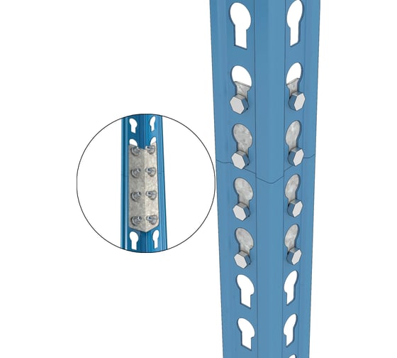 Стеллаж IRONMEBEL Optimus Hook 2 в 1, h-2400 мм, 5 полок, 1500x400 мм m-ot.000.004