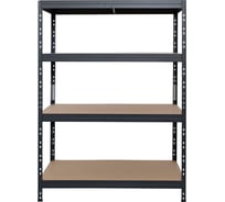 Металлический стеллаж AR SHELVING Rivet Stabil L 180x120x45 см, цвет серый, 4 полки ХДФ TR18S402KHGDD8TCI0