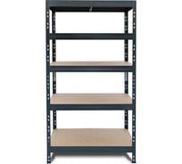Металлический стеллаж AR SHELVING Rivet Stabil M 180x90x40 см, цвет серый, 5 полок ХДФ TR18C500KHECD8TCI0