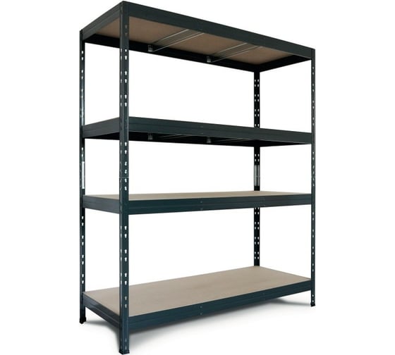 Металлический стеллаж AR SHELVING Rivet Stabil XL 180x160x60 см, цвет серый, 4 полки ХДФ TR18S403KHJFD8TCI0