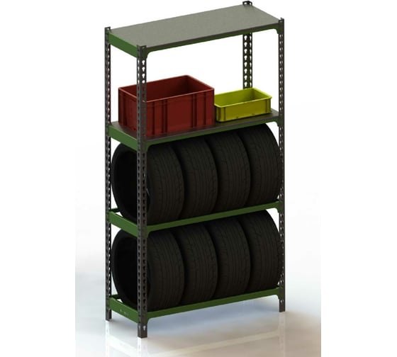 Стеллаж ООО Металекс Metalex серия TIRES 1800x1400x400 (две полки) SMTII181440