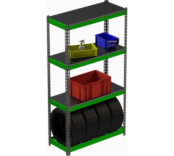 Стеллаж ООО Металекс Metalex серия TIRES 2200x1600x400 (три полки) SMTIII221640