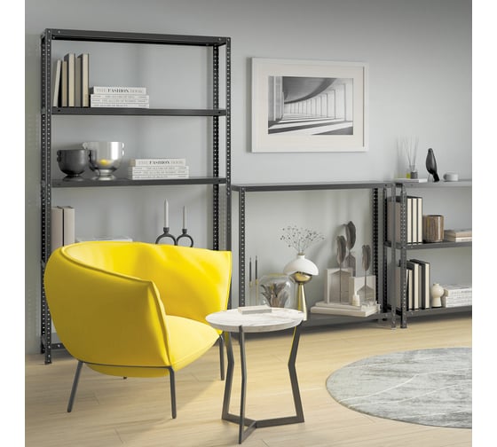 Металлический стеллаж BRABIX "ГРАФИТ MS KD-180/40/70-5", лофт, 1850x700x400 мм, 5 полок 291268