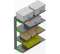 Модульный стеллаж ООО Металекс Metalex серии FLY, 1000x800x300, 4 полки SMFIV1008030