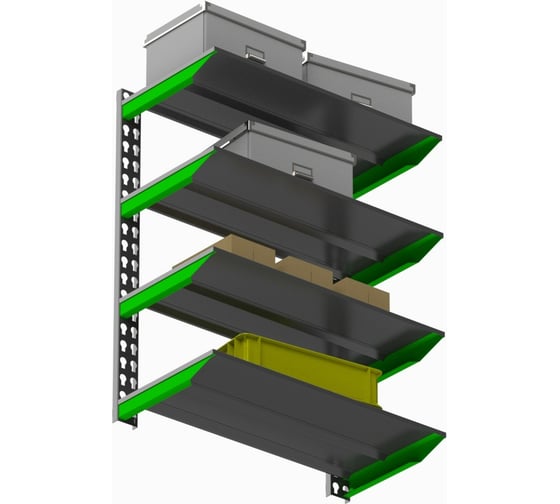 Модульный стеллаж ООО Металекс Metalex серии FLY, 1000x900x400, 4 полки SMFIV1009040