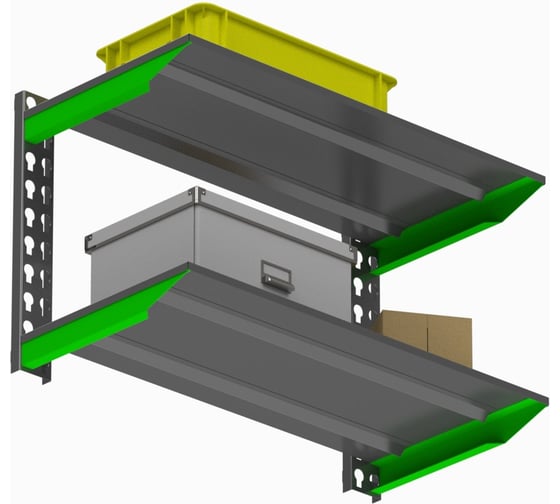 Модульный стеллаж ООО Металекс Metalex серии FLY, 500x900x400, 2 полки SMFII509040