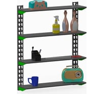 Модульный стеллаж ООО Металекс Metalex серии FLY, 1000x1000x200, 4 полки SMFIV10010020