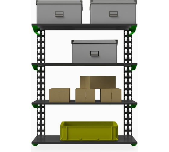 Модульный стеллаж ООО Металекс Metalex серии FLY, 1000x900x300, 4 полки SMFIV1009030
