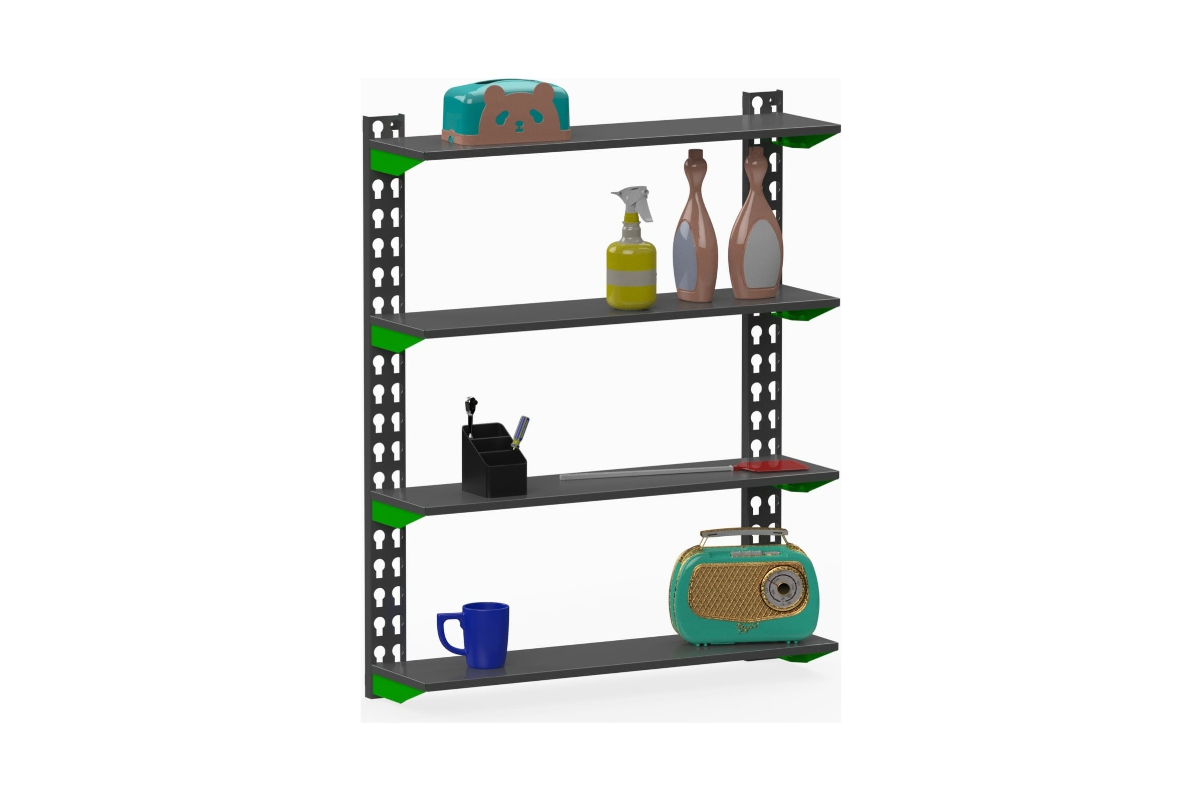 МодульныйстеллажОООМеталексMetalexсерииFLY,1000x800x200,4полкиSMFIV1008020