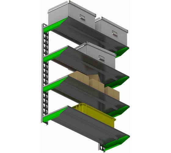Модульный стеллаж ООО Металекс Metalex серии FLY, 1000x1000x400, 4 полки SMFIV10010040