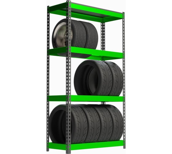 Стеллаж ООО Металекс серия TIRES 2000x1200x400 мм, одна полка SMTI201240