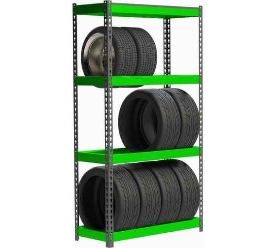 Стеллаж ООО Металекс серия TIRES 2000x1200x400 мм, одна полка SMTI201240