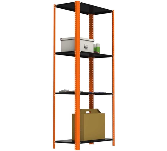Стеллаж ООО Металекс Metalex AIR 2200x1000x600 мм, 4 полки, оранжево-чёрный SMAOIV221060 1
