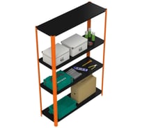 Стеллаж ООО Металекс Metalex AIR 2200x1400x500 мм, 4 полки, оранжево-чёрный SMAOIV221450