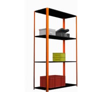 Стеллаж ООО Металекс Metalex AIR 2000x1600x400 мм, 4 полки, оранжево-чёрный SMAOIV201640