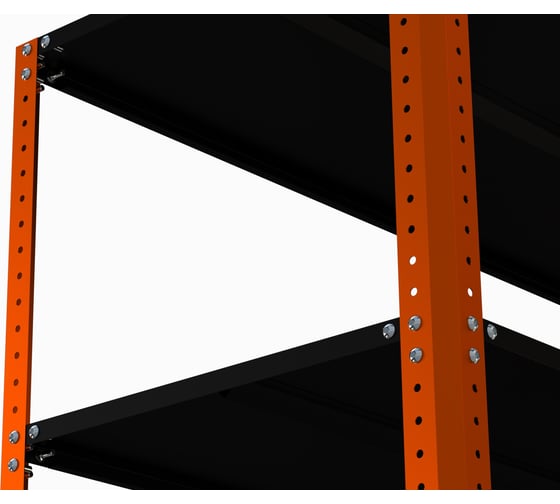 Стеллаж ООО Металекс Metalex AIR 2200x1200x600 мм, 6 полок, оранжево-чёрный SMAOVI221260