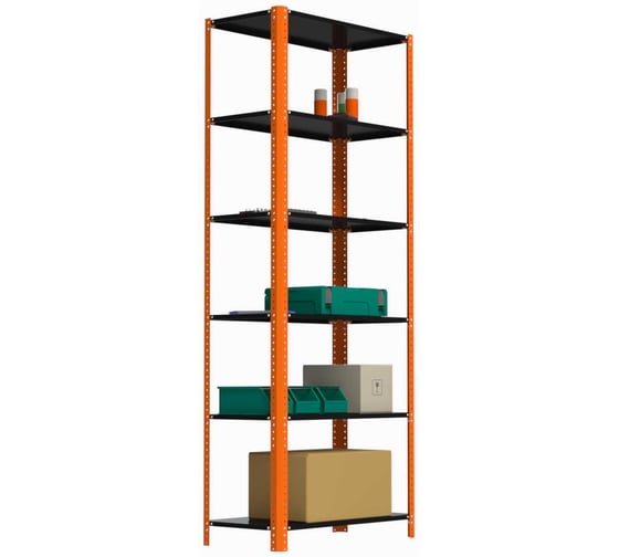 Стеллаж ООО Металекс Metalex AIR 2200x800x500 мм, 6 полок, оранжево-чёрный SMAOVI228050 1