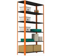 Стеллаж ООО Металекс Metalex AIR 2200x1200x400 мм, 6 полок, оранжево-чёрный SMAOVI221240