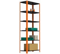 Стеллаж ООО Металекс Metalex AIR 2200x800x400 мм, 6 полок, оранжево-чёрный SMAOVI228040