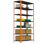 Стеллаж ООО Металекс Metalex AIR 2200x1200x300 мм, 7 полок, оранжево-чёрный SMAOVII221230