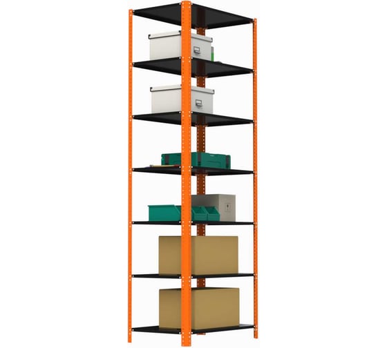Стеллаж ООО Металекс Metalex AIR 2200x800x400 мм, 7 полок, оранжево-чёрный SMAOVII228040 1