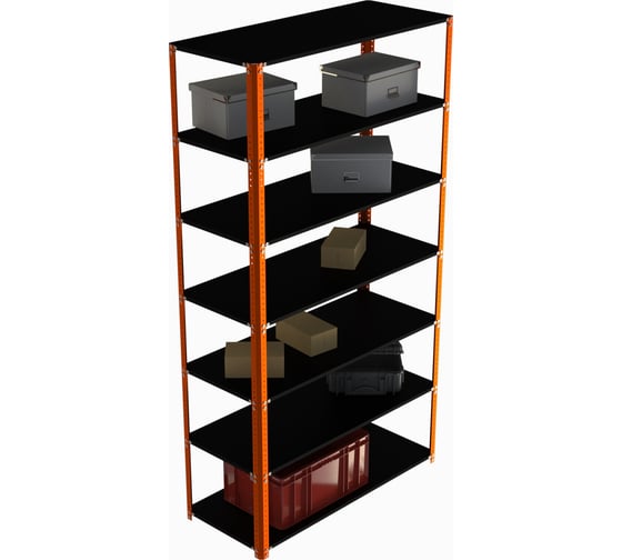 Стеллаж ООО Металекс Metalex AIR 2200x800x400 мм, 7 полок, оранжево-чёрный SMAOVII228040