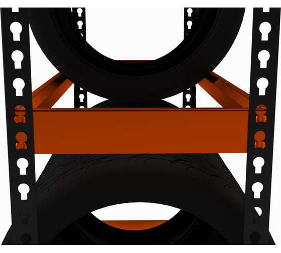Стеллаж ООО Металекс серия TIRES 2200x1200x500 мм, оранжево-чёрный SMTO221250