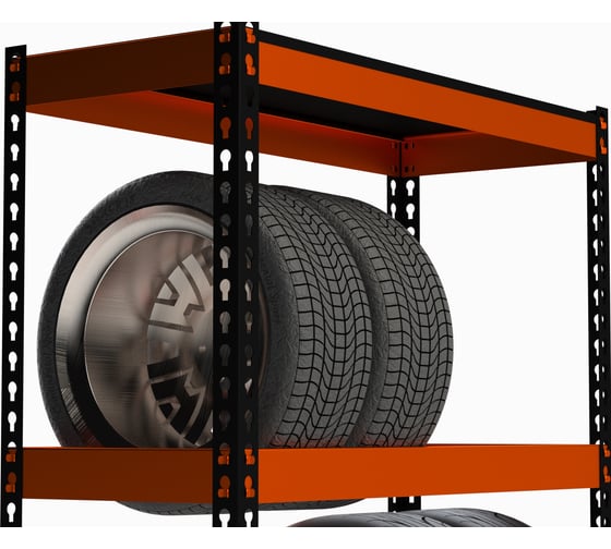 Стеллаж ООО Металекс Metalex серия TIRES 2000x1800x500 мм, одна полка, оранжево-чёрный SMTIO201850