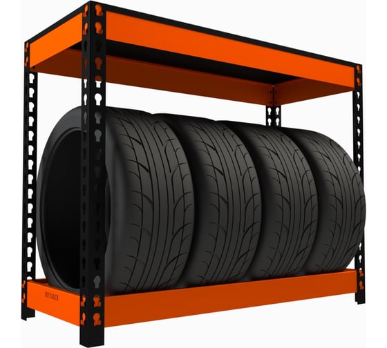 Стеллаж ООО Металекс Metalex серия TIRES 950x1000x600 мм, одна полка, оранжево-черный SMTIO951060