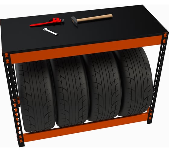 Стеллаж ООО Металекс Metalex серия TIRES 950x1000x600 мм, одна полка, оранжево-черный SMTIO951060
