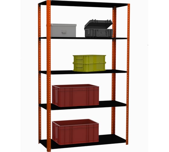 Стеллаж ООО Металекс Metalex AIR 2200x1400x500 (5 полок) оранжево-чёрный SMAOV221450 1