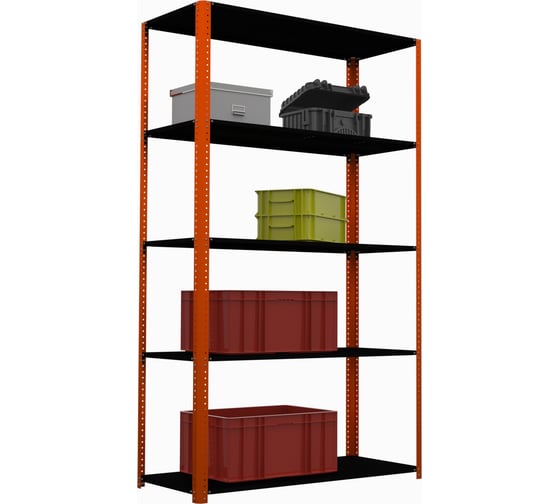 Стеллаж ООО Металекс Metalex AIR 2200x1400x500 (5 полок) оранжево-чёрный SMAOV221450