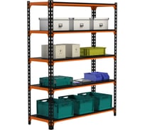 Стеллаж ООО Металекс MID 2000x1400x600 5 полок оранжево-чёрный 107073