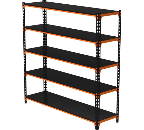 Стеллаж ООО Металекс MID 1800x1600x600 5 полок оранжево-чёрный 107059 1