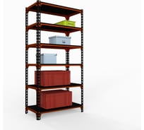Стеллаж ООО Металекс MID 2200x1000x400 6 полок оранжево-чёрный 107091