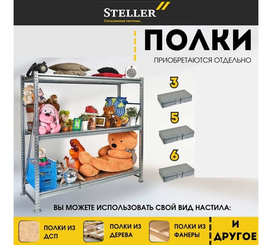 Профессиональный. Стеллажная система Steller 180х180х60 см 7308919774