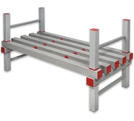 Одноярусный стеллаж Эскар с-90, цвет серый/красный 8535890