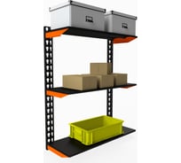 Модульный стеллаж ООО Металекс серии FLY 1000x600x300 мм, 3 полки, оранжево-черный 110021