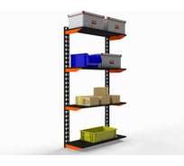 Модульный стеллаж ООО Металекс серии FLY 1500x600x400 мм, 4 полки, оранжево-черный 110056