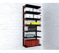 Стеллаж модульный ООО Металекс серии FLY 2000x1000x400 мм, 7 полок, оранжево-чёрный 110135