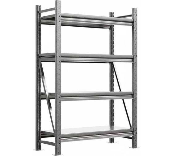 Металлический стеллаж IRONMEBEL optimus pro h-2500 zn, 4 яруса 1800x800 M-СГР25001800800ОЦ3 1