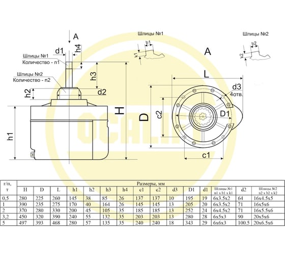 Редуктор для талей OCALIFT CD1/MD1 на 3,2 тонны 11932c