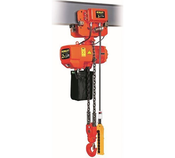 Цепная передвижная электрическая таль OCALIFT 02-01S г/п 2 Тонны, высота 3м, 380в OCA0201ST3m 1